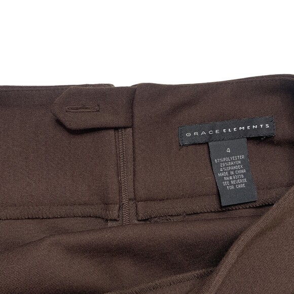 Grace Elements womens ponte pencil skirt mocha brown size 4 - Picture 5 of 8